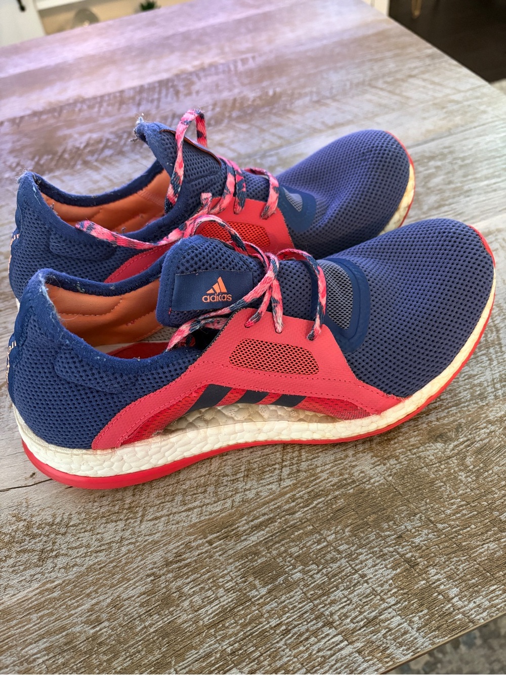 adidas Kids Navy and Coral Athletic Sneakers